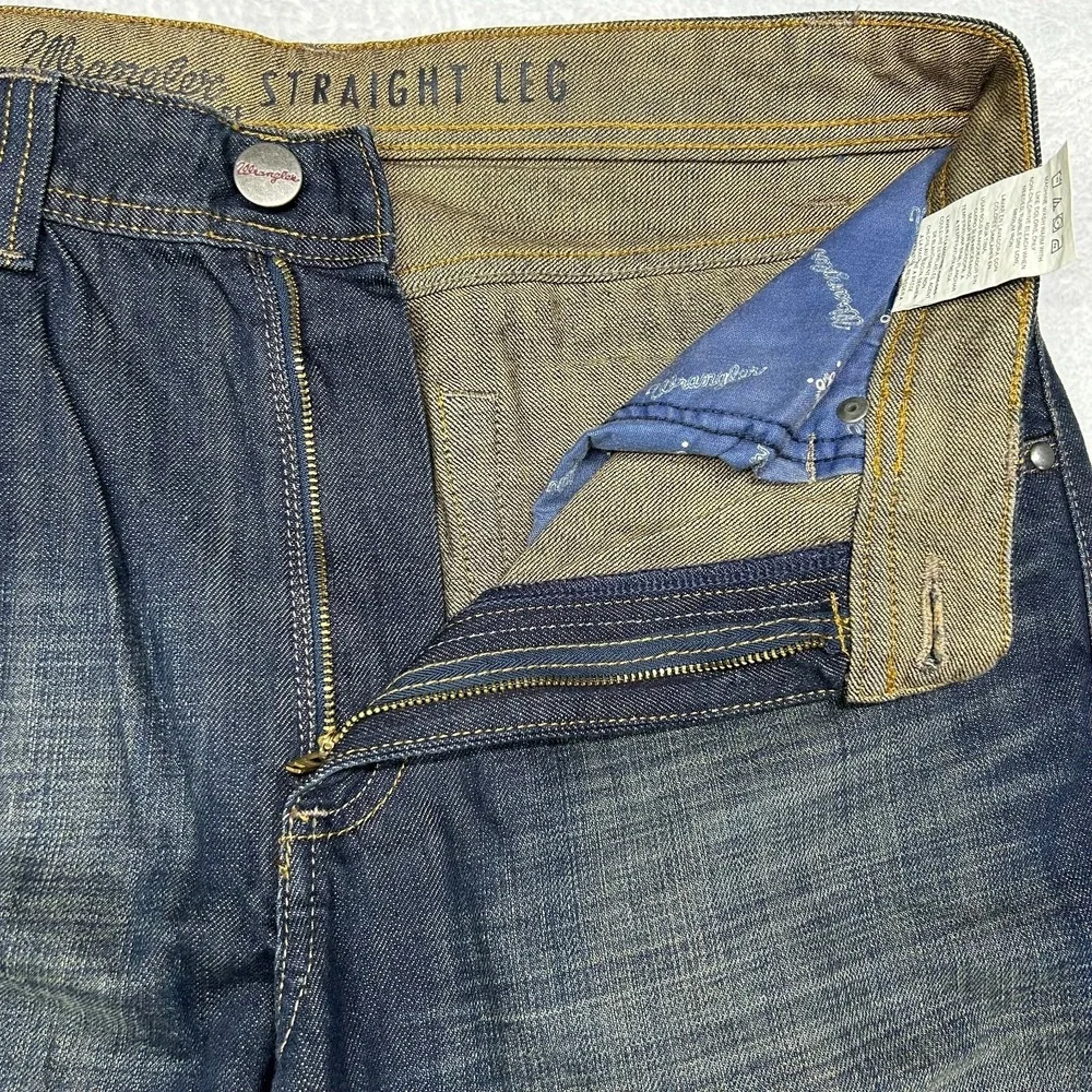 Wrangler Straight Leg Jeans Men's Blue Denim Mid Rise Classic Y2K‎ - 34X33.5